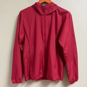 Uniqlo Mens UV Protection Parka Size S Red Water Repellent Light Outdoor Active
